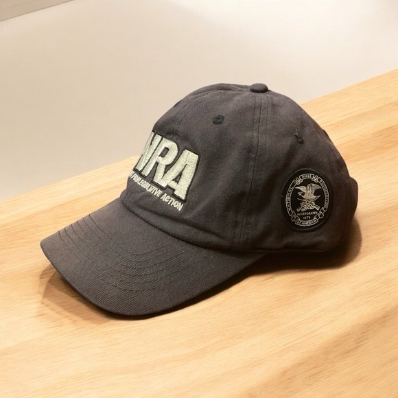 NRA Front Back & Side Logo Embroidered Adjustable Velcro Strap Cap! - Picture 2 of 9